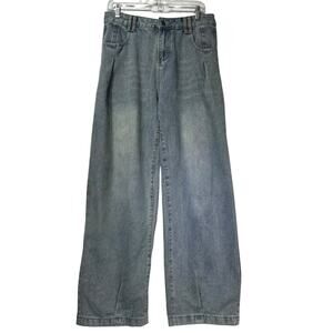 Nevstudio Denim Y2K Techwear Cyber Goth Grunge Rave Wide Leg Pants Jeans Size 30